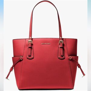 Michael Kors East West Voyager Tote in Red Flame NWTs